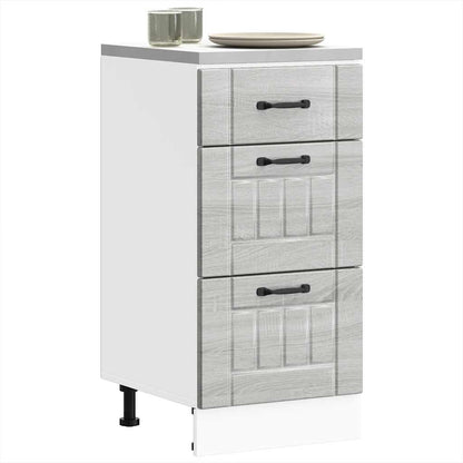 vidaXL Kitchen Base Cabinet Lucca Grey Sonoma Engineered Wood