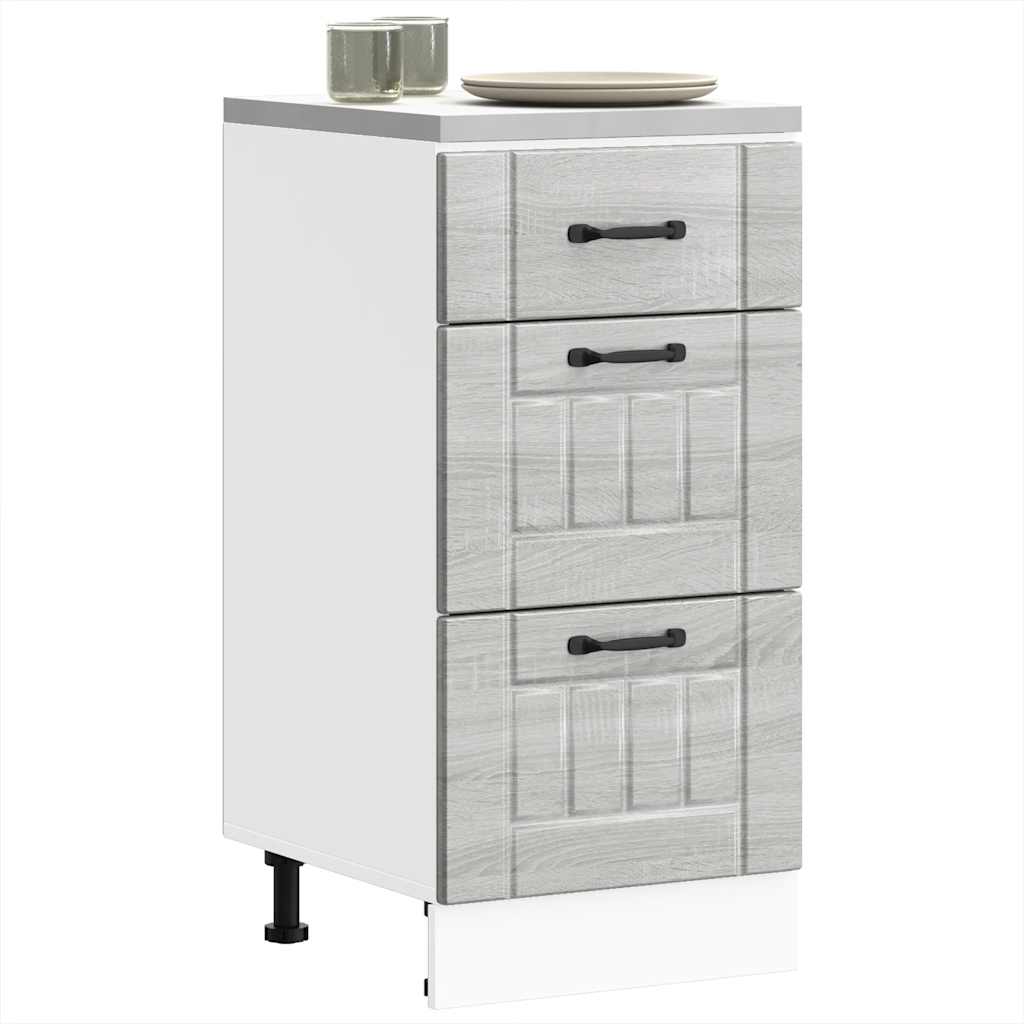vidaXL Kitchen Base Cabinet "Lucca" Grey Sonoma Engineered Wood