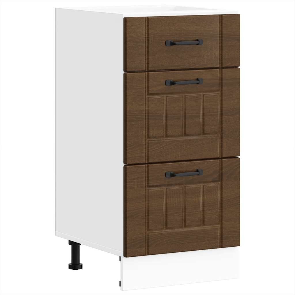 vidaXL Kitchen Base Cabinet "Lucca" Brown Oak Engineered Wood