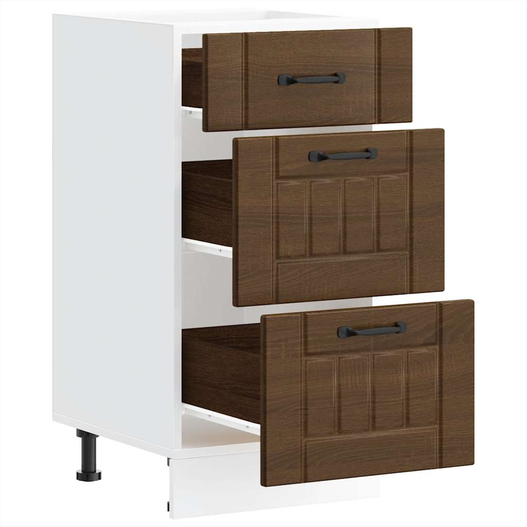 vidaXL Kitchen Base Cabinet "Lucca" Brown Oak Engineered Wood