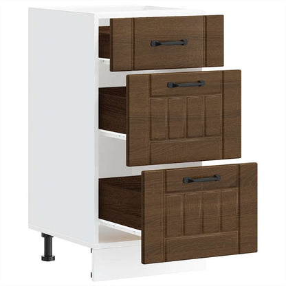 vidaXL Kitchen Base Cabinet "Lucca" Brown Oak Engineered Wood