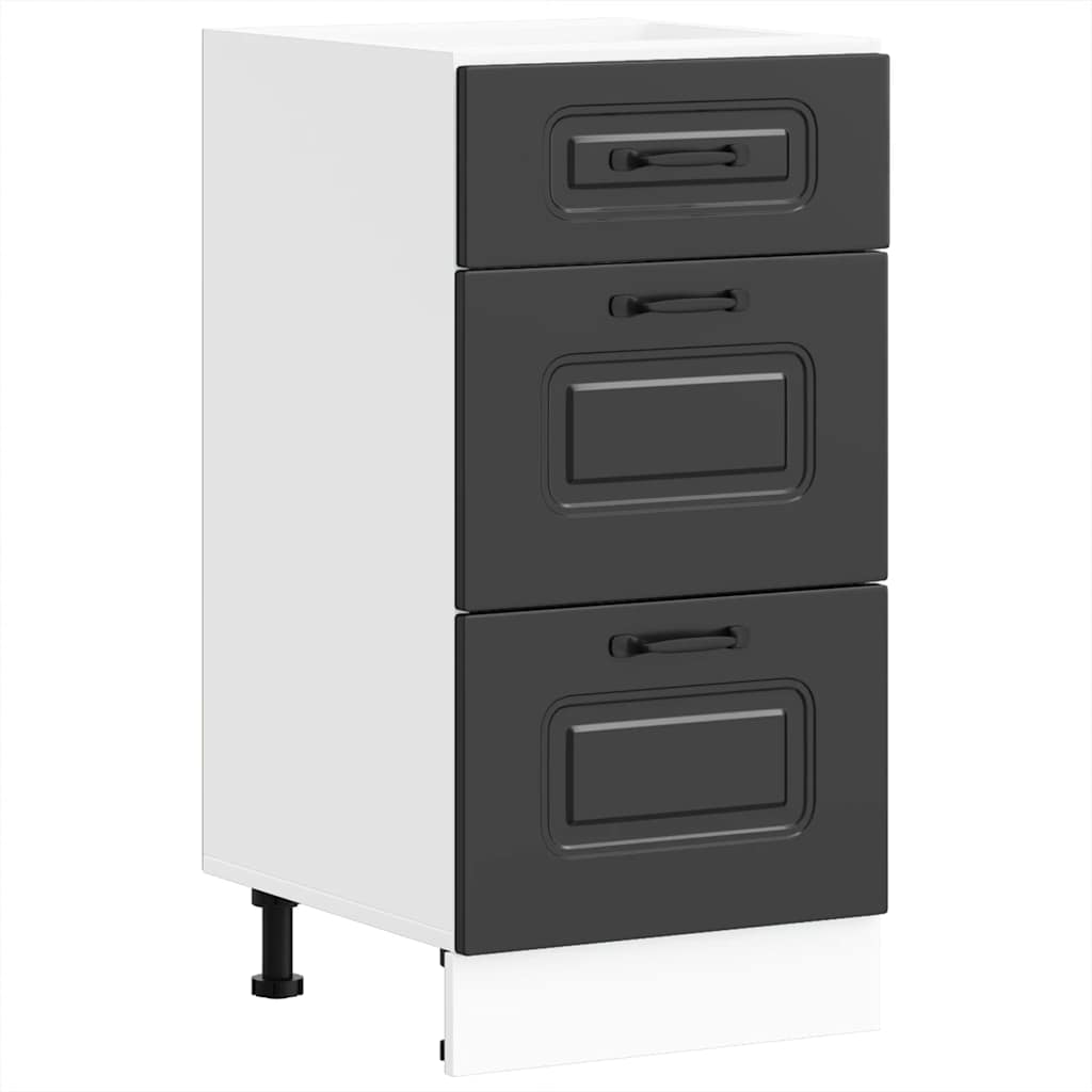 vidaXL Kitchen Base Cabinet "Kalmar" Black Engineered Wood
