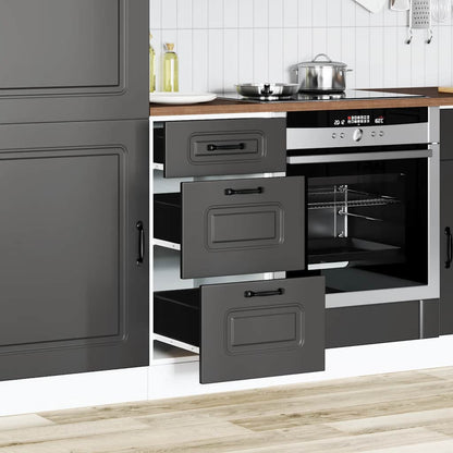 vidaXL Kitchen Base Cabinet "Kalmar" Black Engineered Wood
