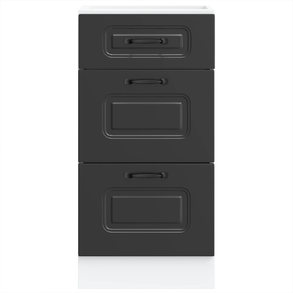 vidaXL Kitchen Base Cabinet "Kalmar" Black Engineered Wood