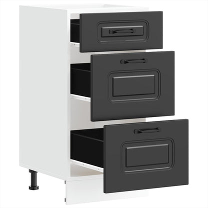 vidaXL Kitchen Base Cabinet "Kalmar" Black Engineered Wood