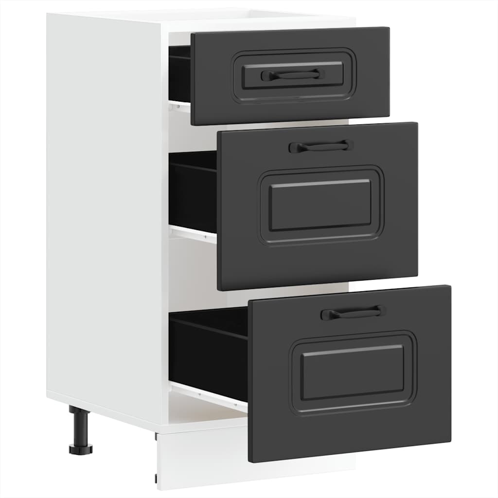 vidaXL Kitchen Base Cabinet "Kalmar" Black Engineered Wood