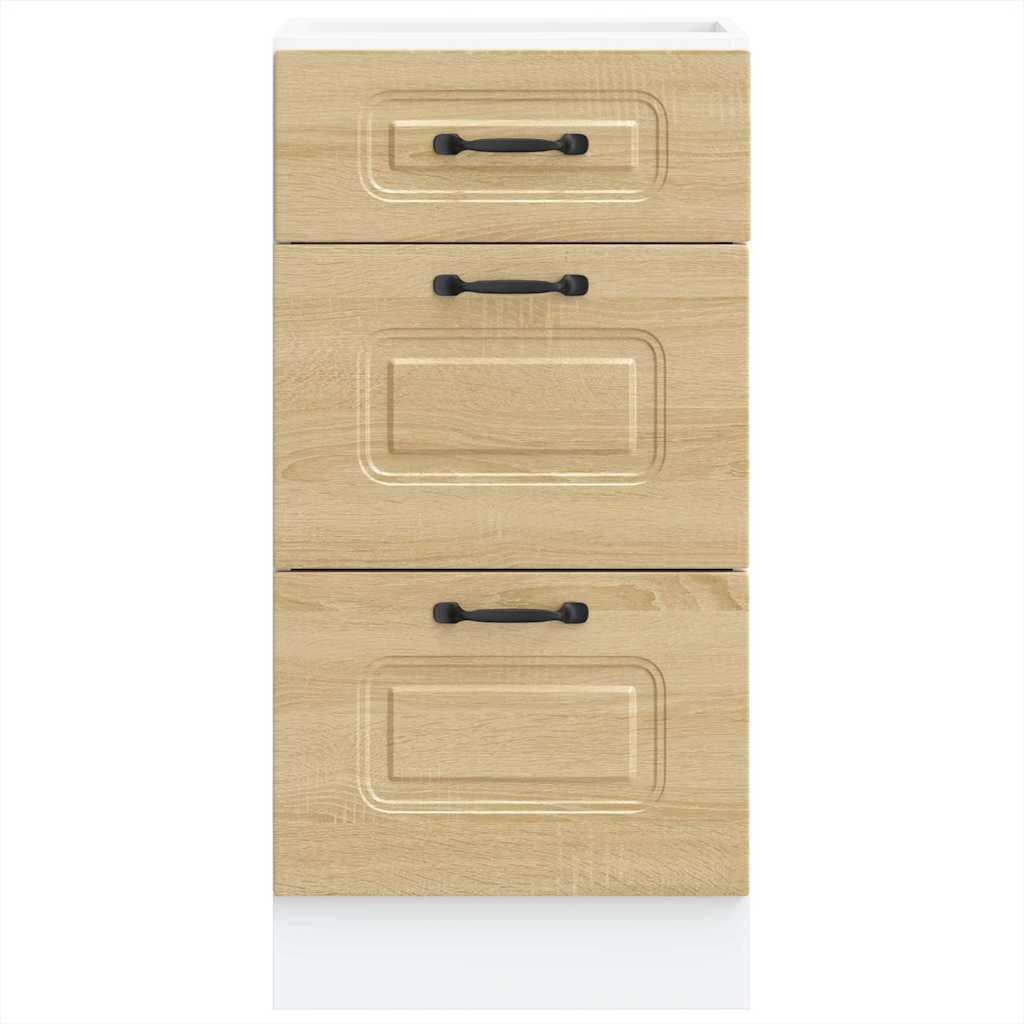 vidaXL Kitchen Base Cabinet "Kalmar" High Gloss White Engineered Wood