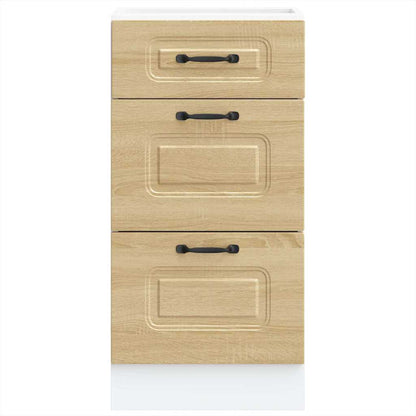 vidaXL Kitchen Base Cabinet "Kalmar" High Gloss White Engineered Wood