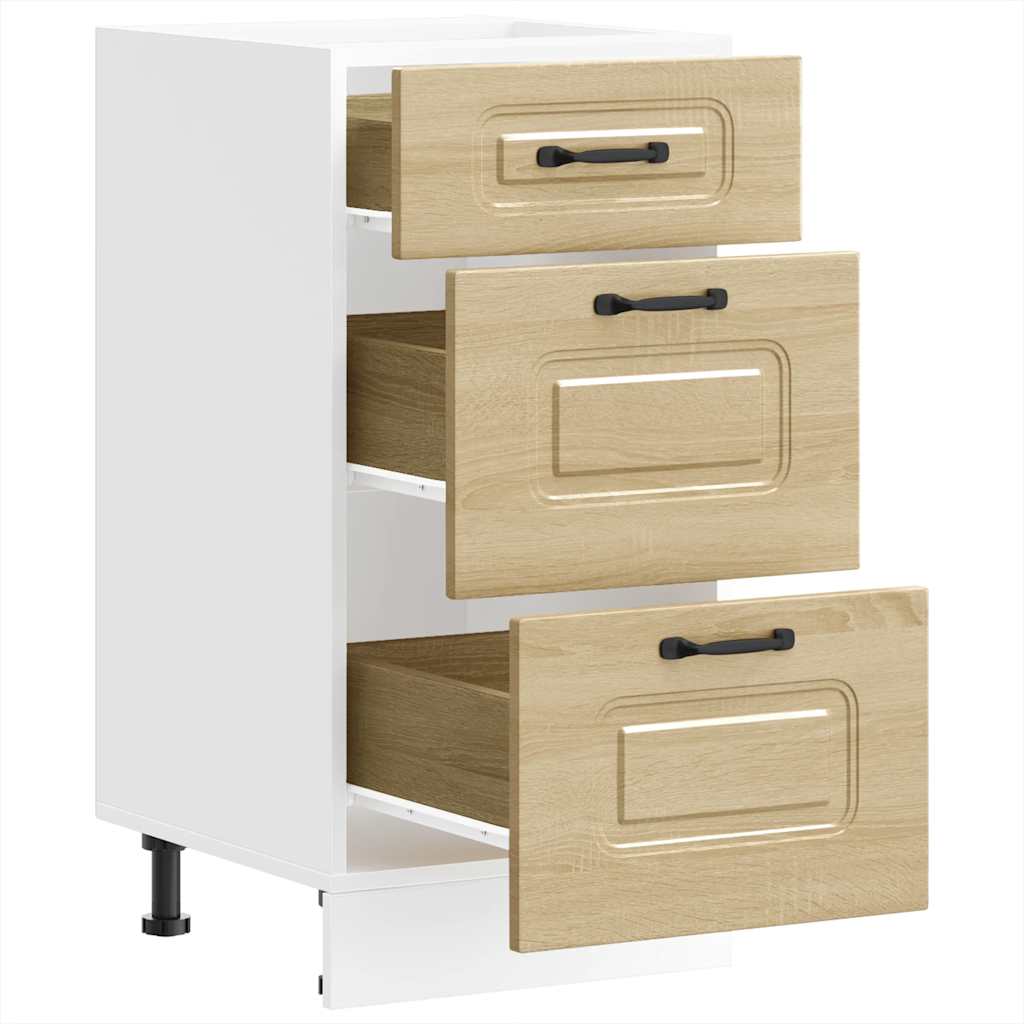 vidaXL Kitchen Base Cabinet "Kalmar" High Gloss White Engineered Wood