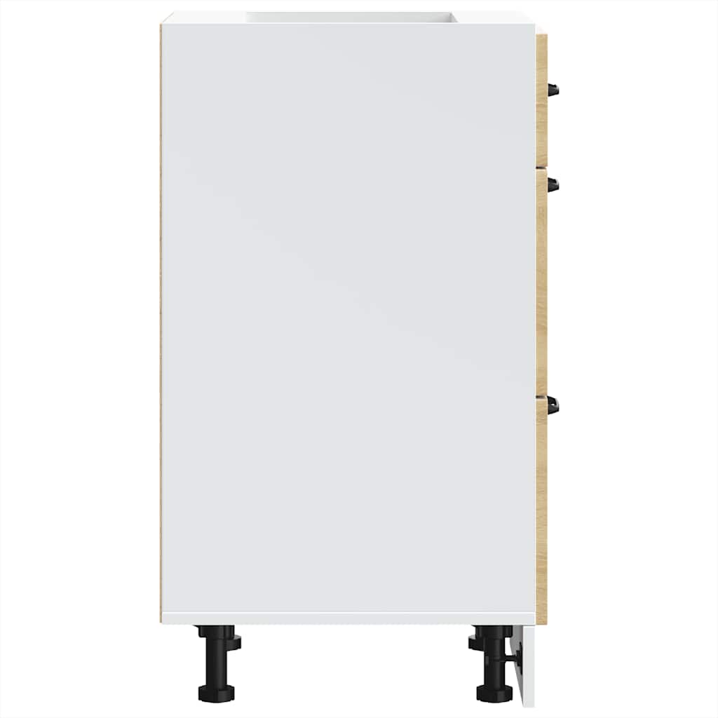 vidaXL Kitchen Base Cabinet "Kalmar" High Gloss White Engineered Wood