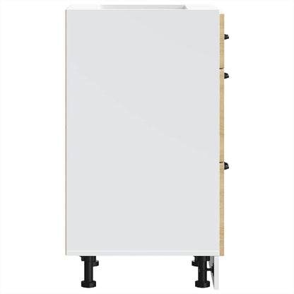 vidaXL Kitchen Base Cabinet "Kalmar" High Gloss White Engineered Wood