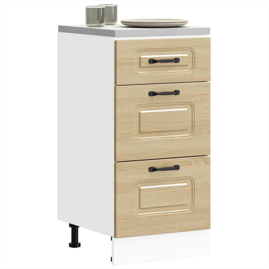 vidaXL Kitchen Base Cabinet "Kalmar" High Gloss White Engineered Wood