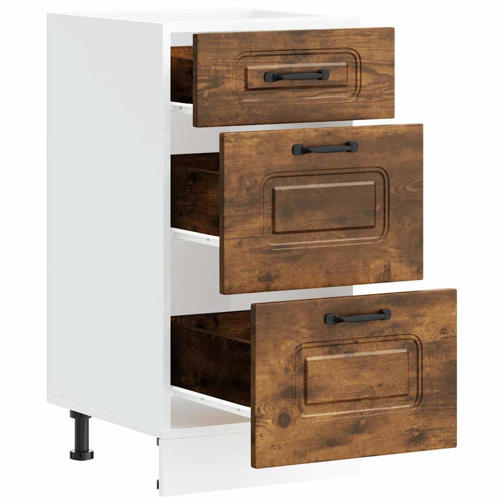 vidaXL Kitchen Base Cabinet Kalmar Smoked Oak Engineered Wood