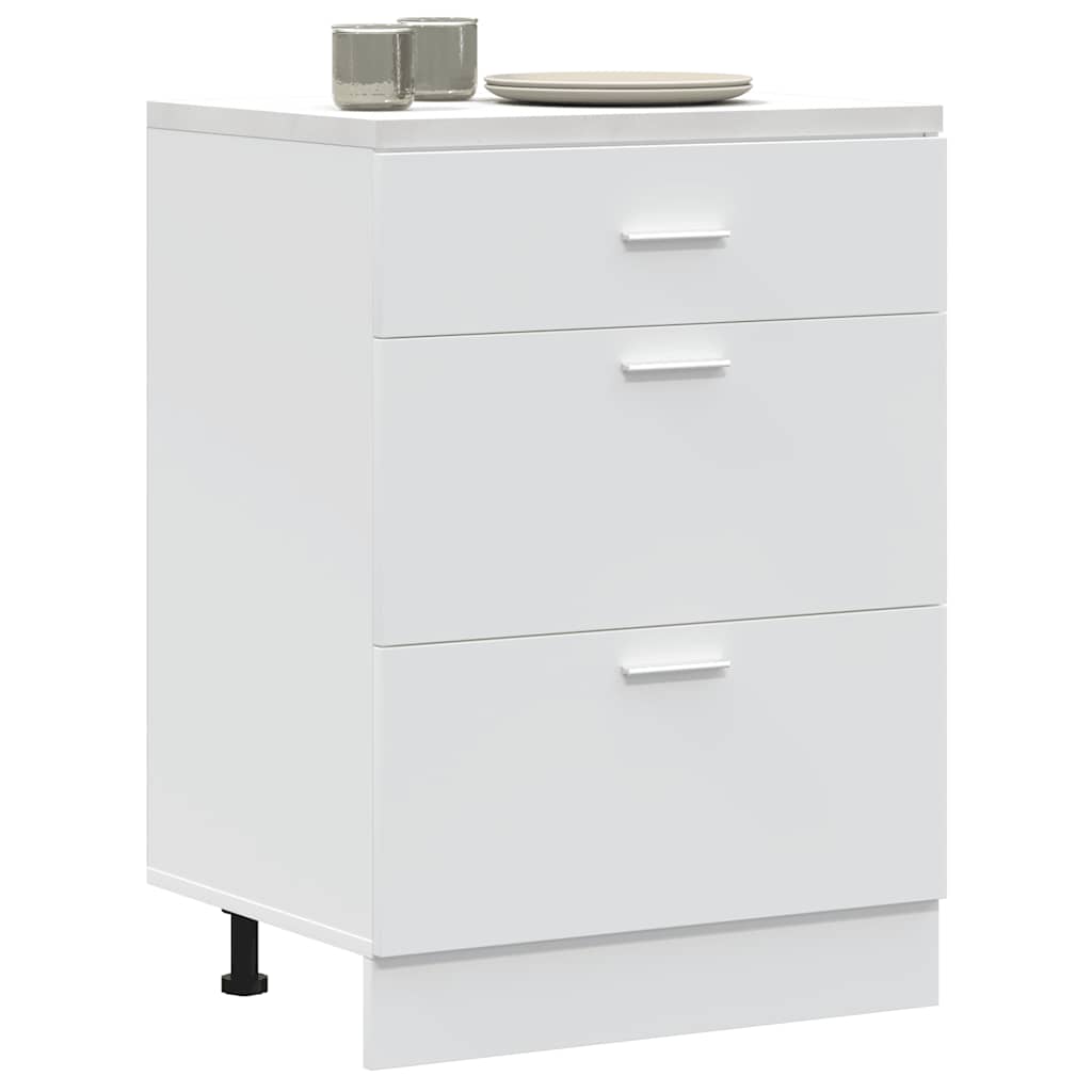 vidaXL Kitchen Base Cabinet "Lyon" White Engineered Wood