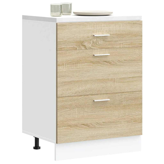 vidaXL Kitchen Base Cabinet "Lyon" Sonoma Oak Engineered Wood
