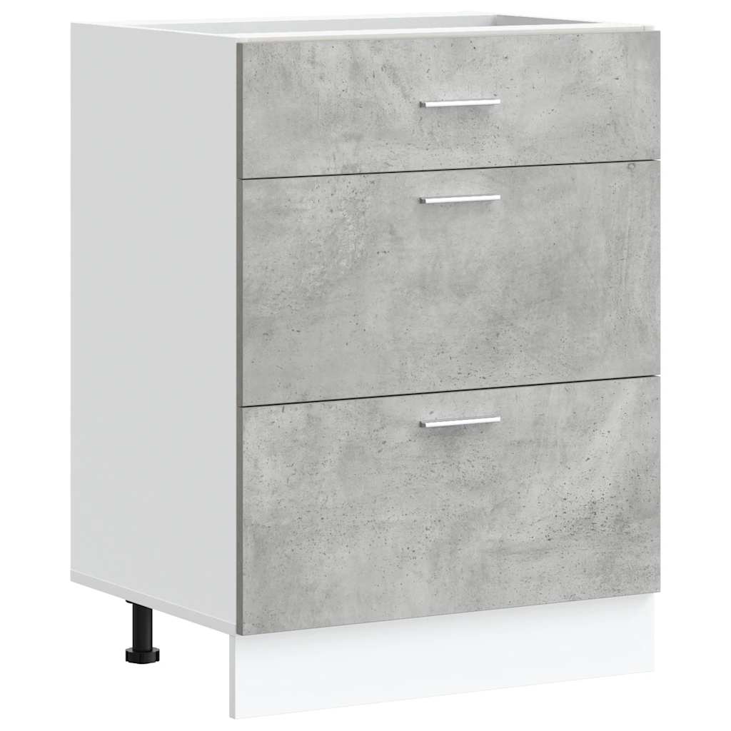 vidaXL Kitchen Base Cabinet "Lyon" Concrete Grey Engineered Wood