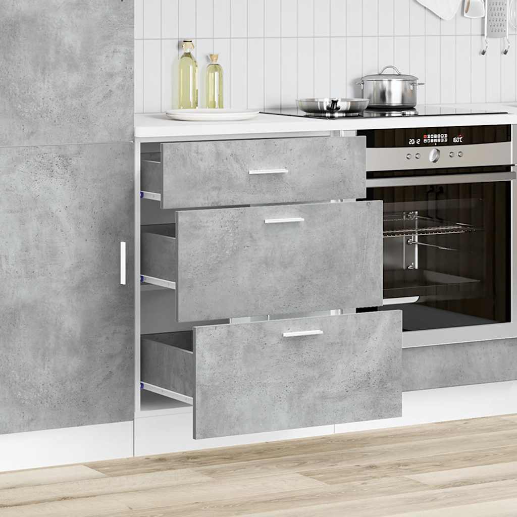 vidaXL Kitchen Base Cabinet "Lyon" Concrete Grey Engineered Wood