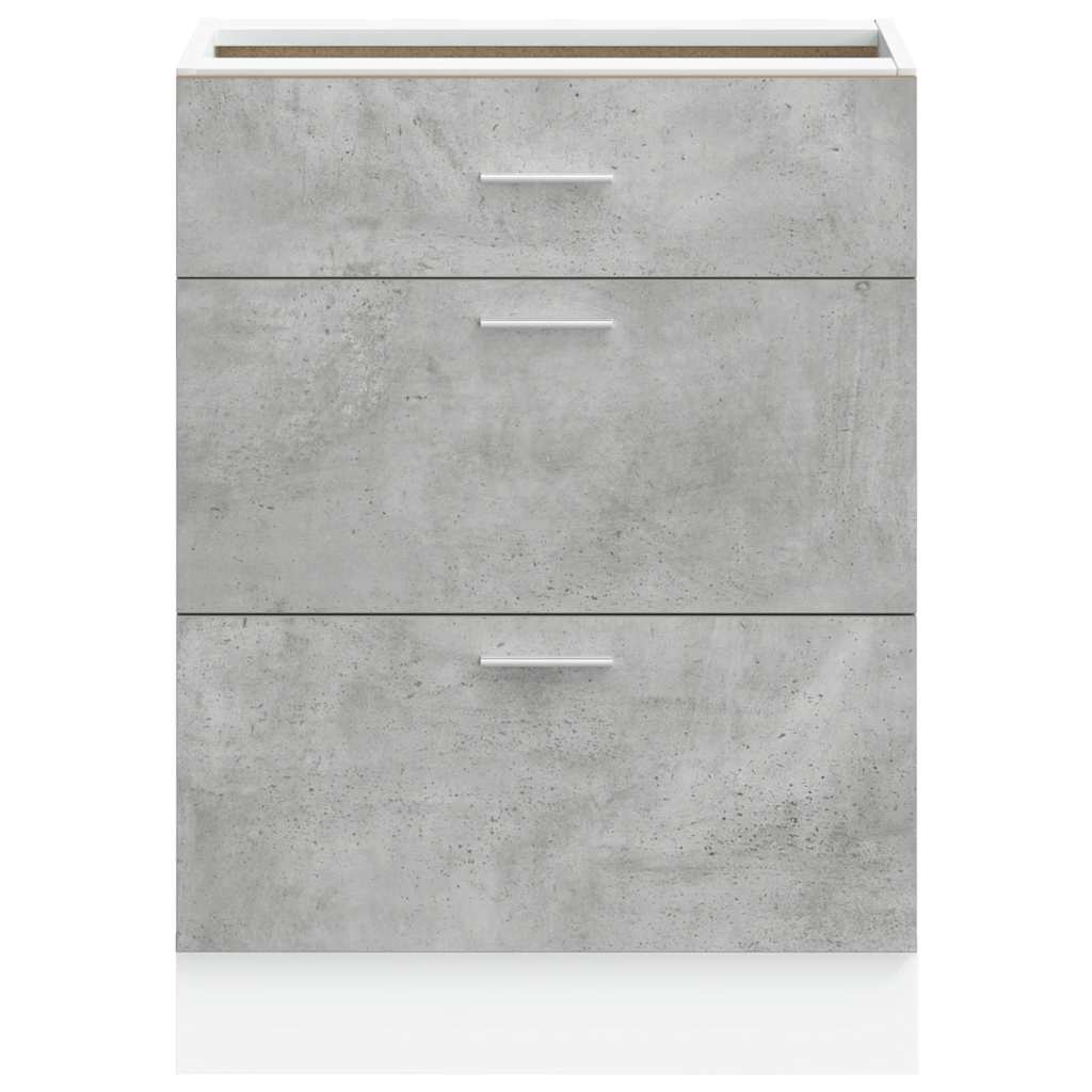 vidaXL Kitchen Base Cabinet "Lyon" Concrete Grey Engineered Wood