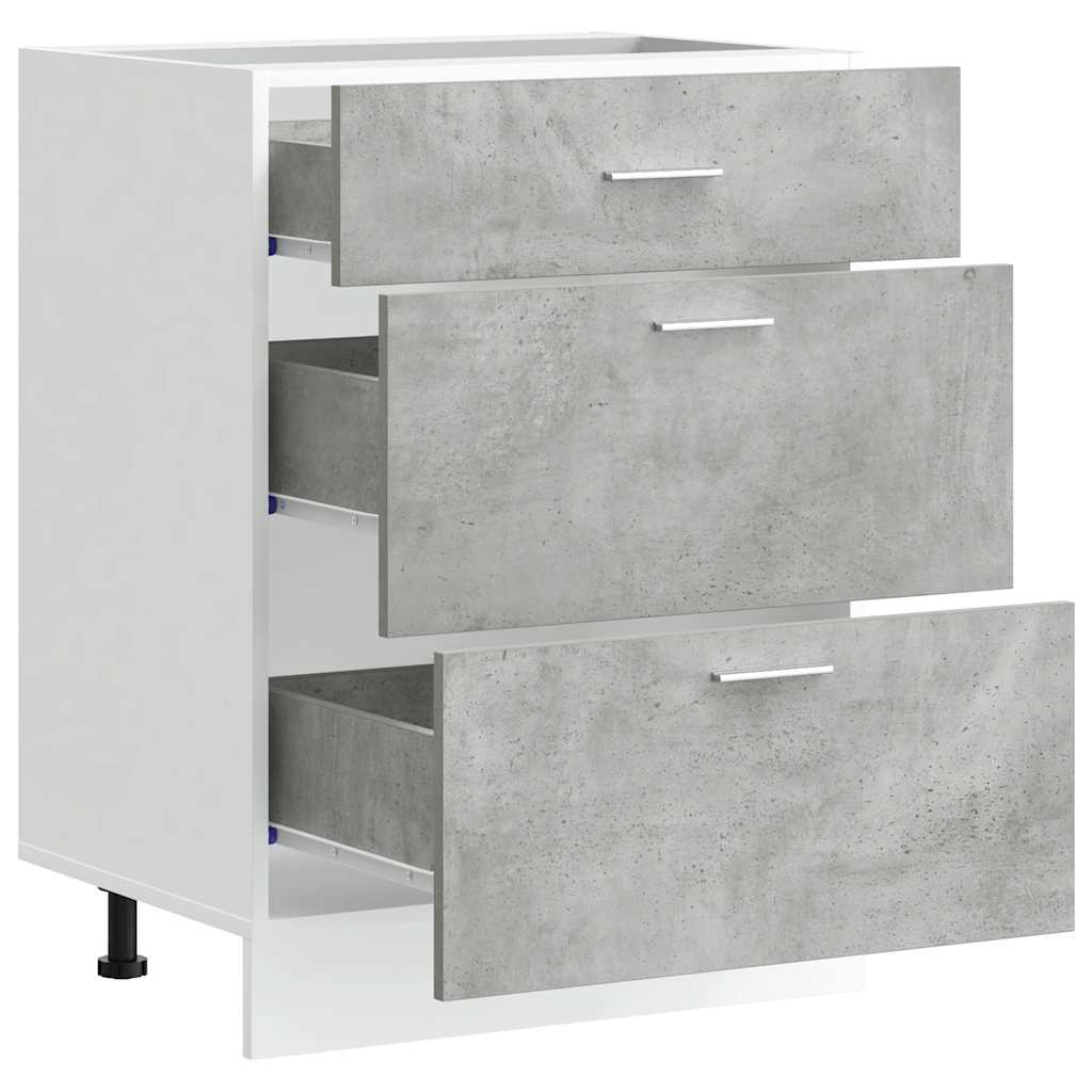 vidaXL Kitchen Base Cabinet "Lyon" Concrete Grey Engineered Wood