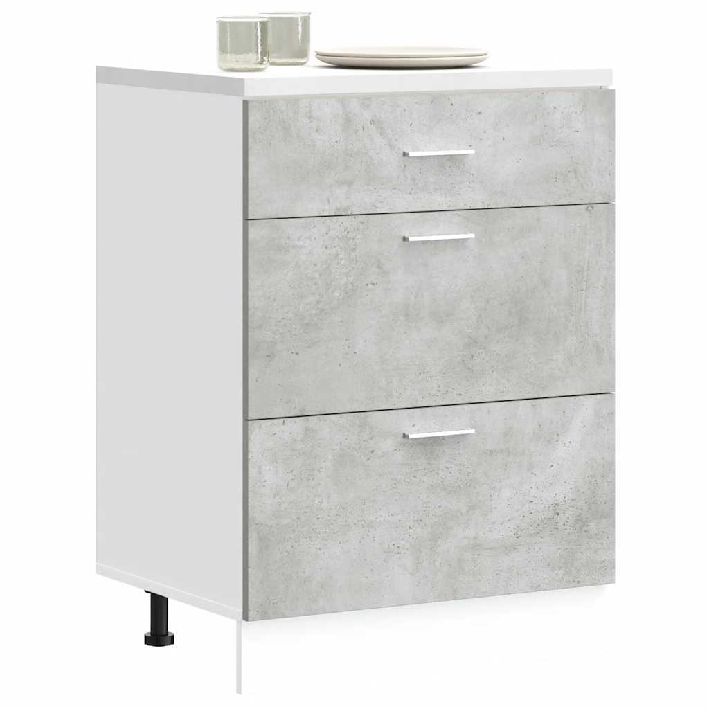 vidaXL Kitchen Base Cabinet "Lyon" Concrete Grey Engineered Wood