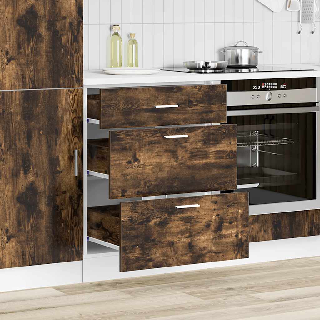 vidaXL Kitchen Base Cabinet Lyon Smoked Oak Engineered Wood
