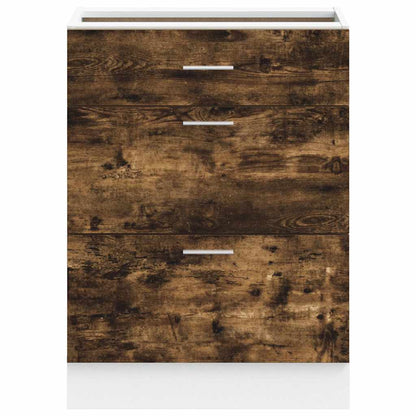vidaXL Kitchen Base Cabinet Lyon Smoked Oak Engineered Wood