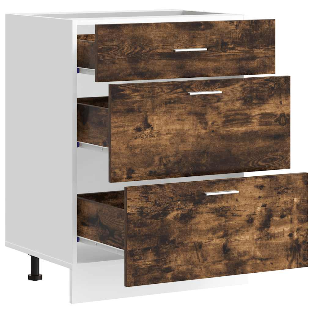 vidaXL Kitchen Base Cabinet Lyon Smoked Oak Engineered Wood