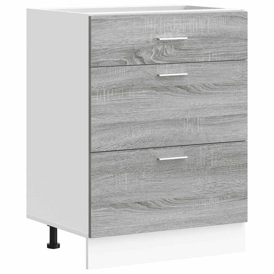 vidaXL Kitchen Base Cabinet "Lyon" Grey Sonoma Engineered Wood