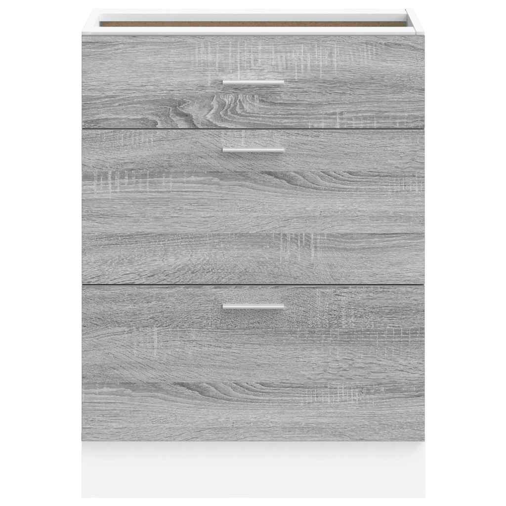 vidaXL Kitchen Base Cabinet Lyon Grey Sonoma Engineered Wood