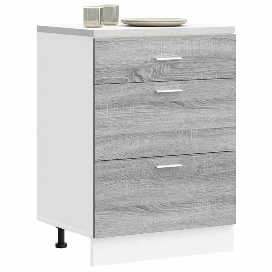 vidaXL Kitchen Base Cabinet "Lyon" Grey Sonoma Engineered Wood