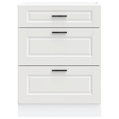 vidaXL Kitchen Base Cabinet Porto White Engineered Wood