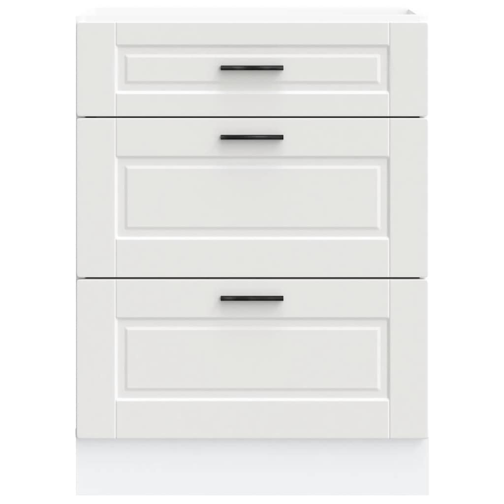 vidaXL Kitchen Base Cabinet "Porto" White Engineered Wood