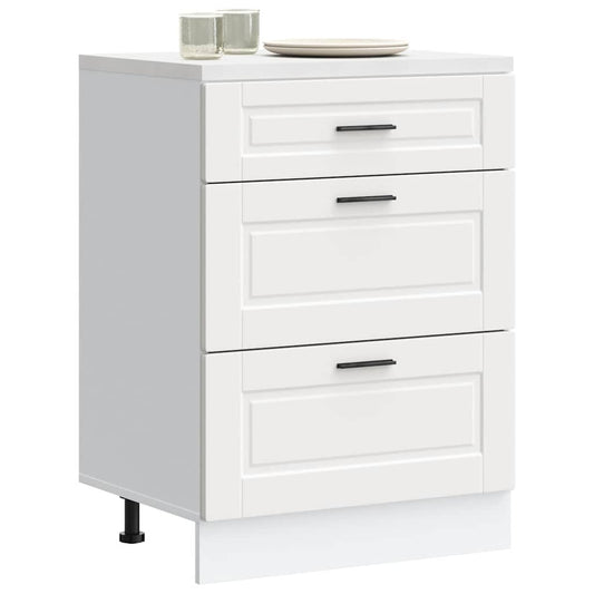 vidaXL Kitchen Base Cabinet "Porto" White Engineered Wood