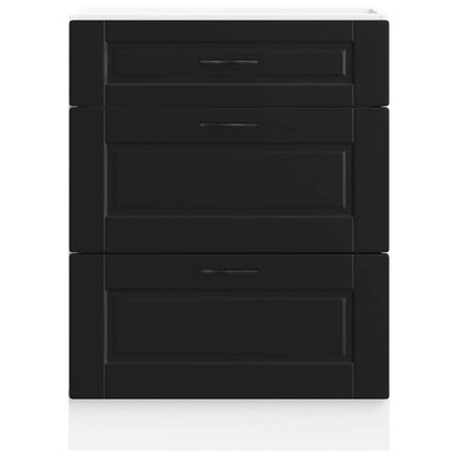 vidaXL Kitchen Base Cabinet "Porto" Black Engineered Wood