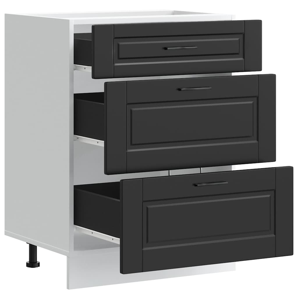 vidaXL Kitchen Base Cabinet "Porto" Black Engineered Wood