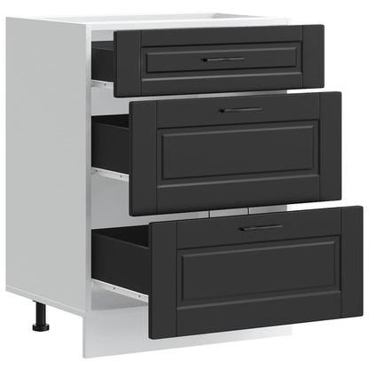 vidaXL Kitchen Base Cabinet "Porto" Black Engineered Wood