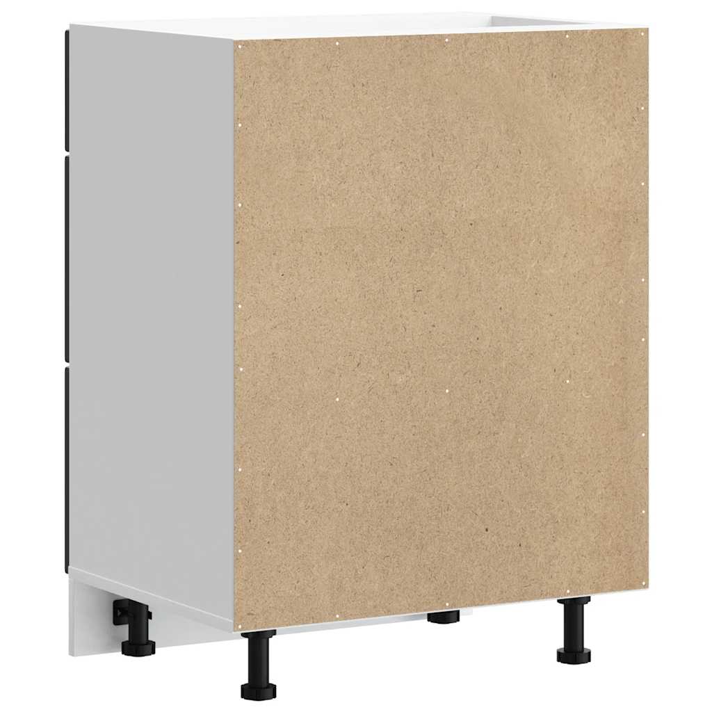 vidaXL Kitchen Base Cabinet "Porto" Black Engineered Wood