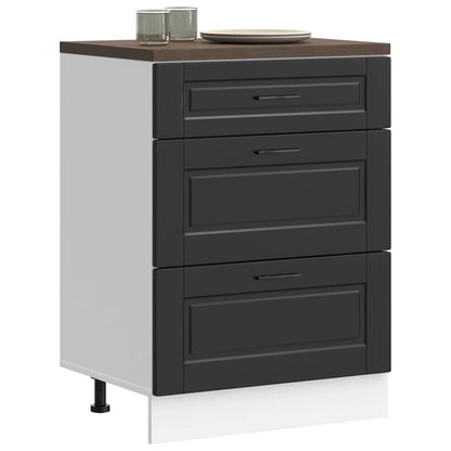 vidaXL Kitchen Base Cabinet "Porto" Black Engineered Wood