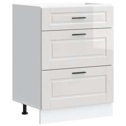 vidaXL Kitchen Base Cabinet "Porto" High Gloss White Engineered Wood
