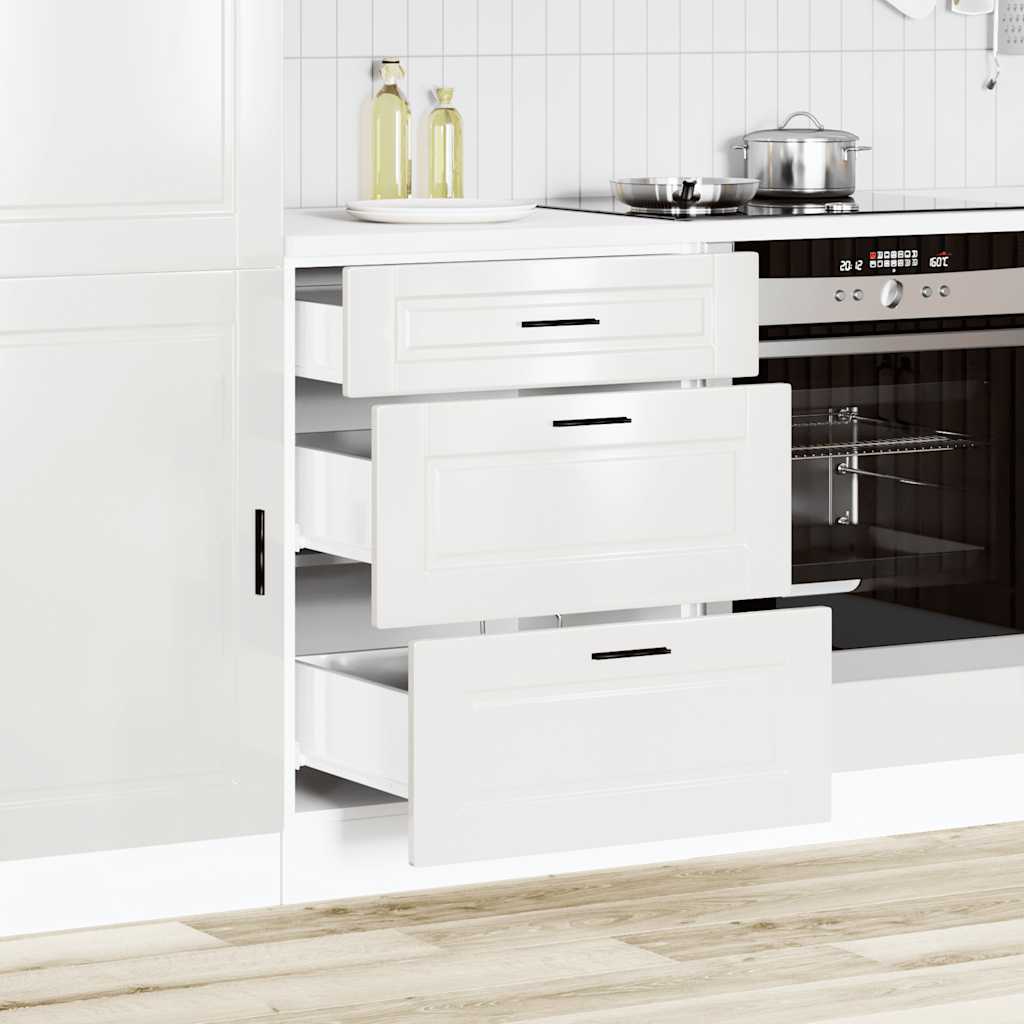 vidaXL Kitchen Base Cabinet "Porto" High Gloss White Engineered Wood