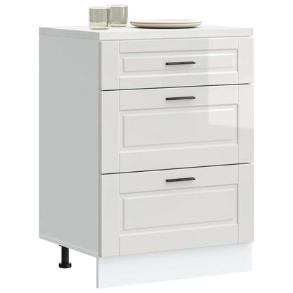 vidaXL Kitchen Base Cabinet "Porto" High Gloss White Engineered Wood