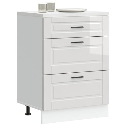 vidaXL Kitchen Base Cabinet "Porto" High Gloss White Engineered Wood