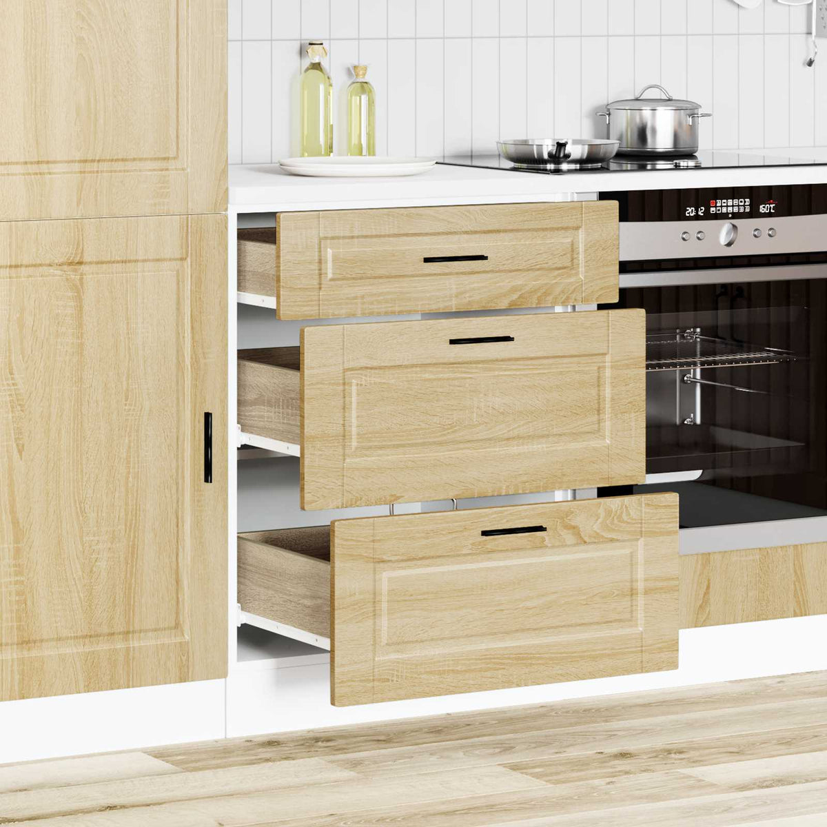 vidaXL Kitchen Base Cabinet "Porto" Sonoma Oak Engineered Wood
