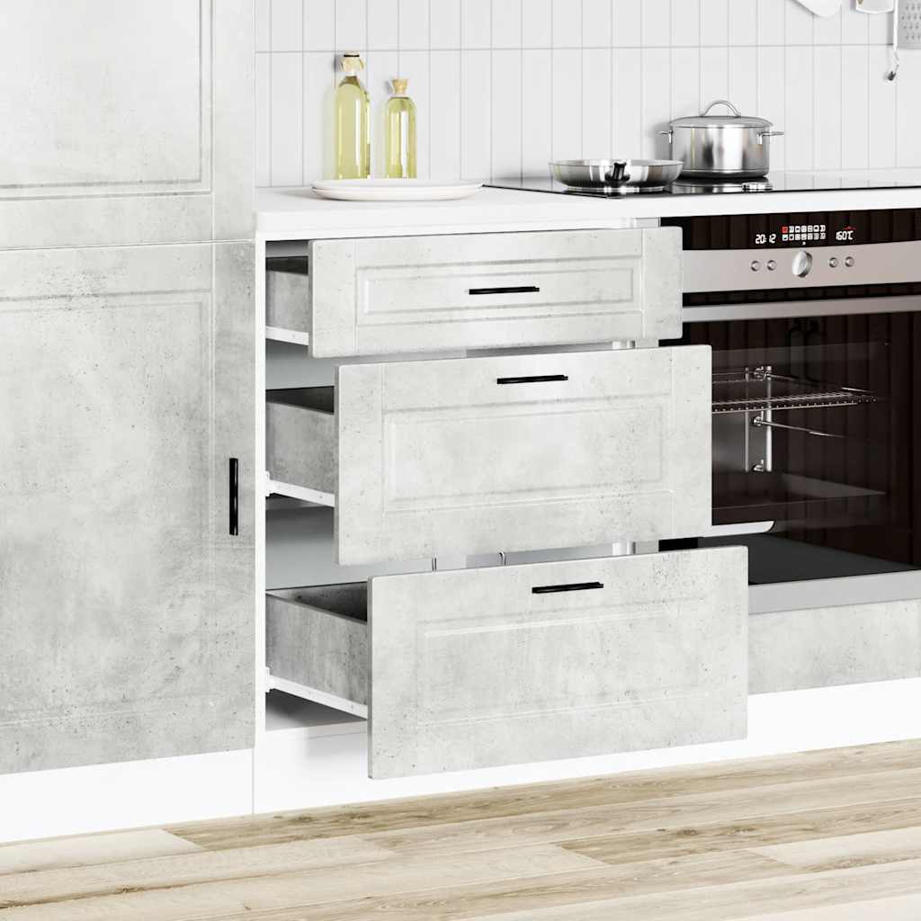 vidaXL Kitchen Base Cabinet "Porto" Concrete Grey Engineered Wood