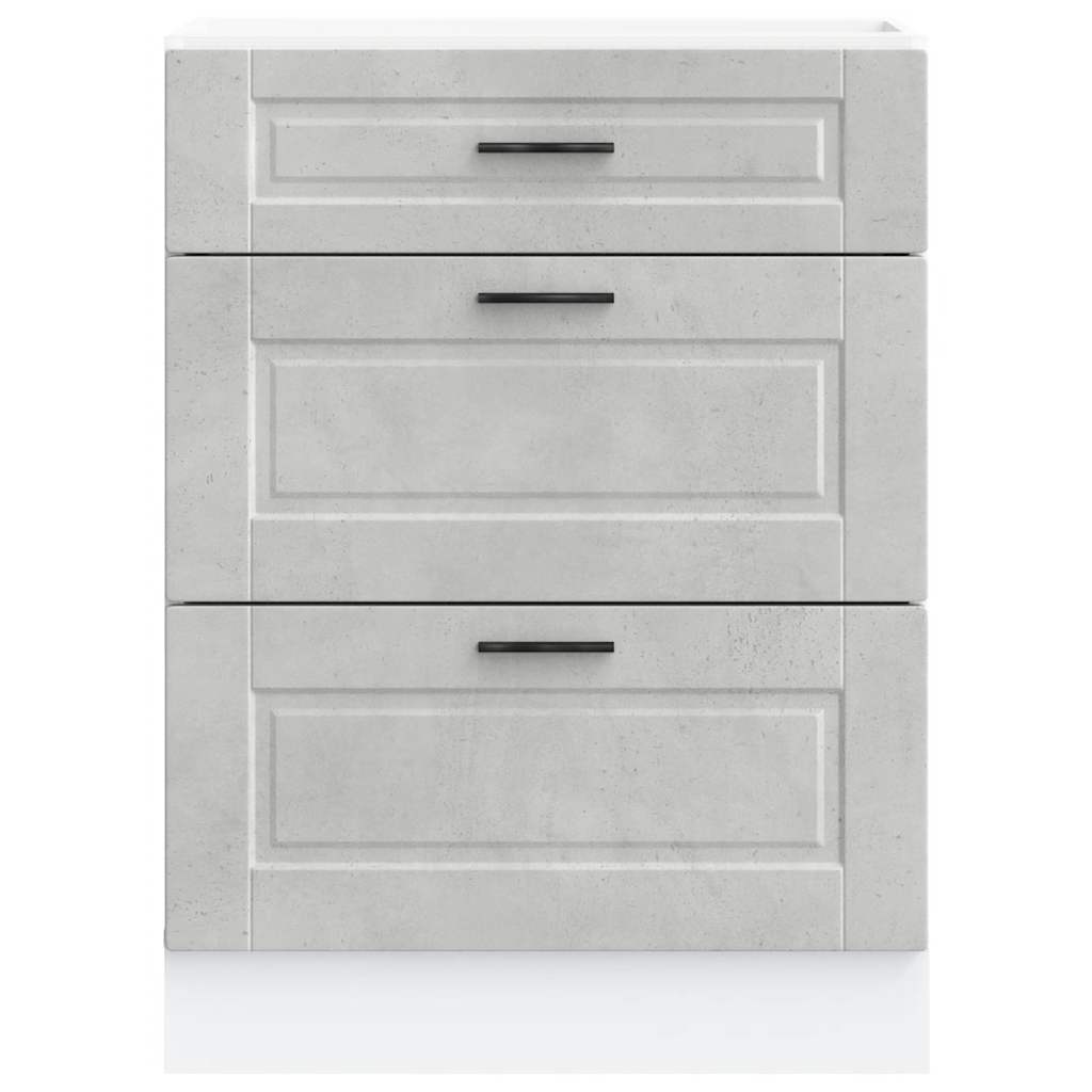 vidaXL Kitchen Base Cabinet "Porto" Concrete Grey Engineered Wood