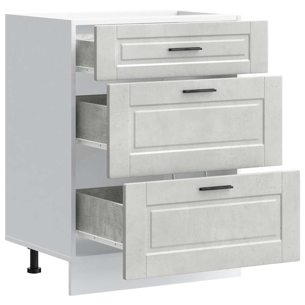 vidaXL Kitchen Base Cabinet "Porto" Concrete Grey Engineered Wood