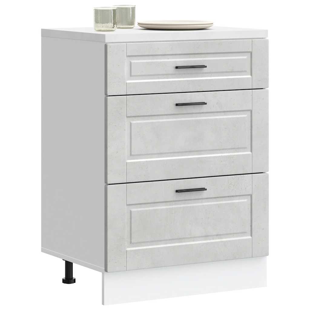 vidaXL Kitchen Base Cabinet Porto Concrete Grey Engineered Wood