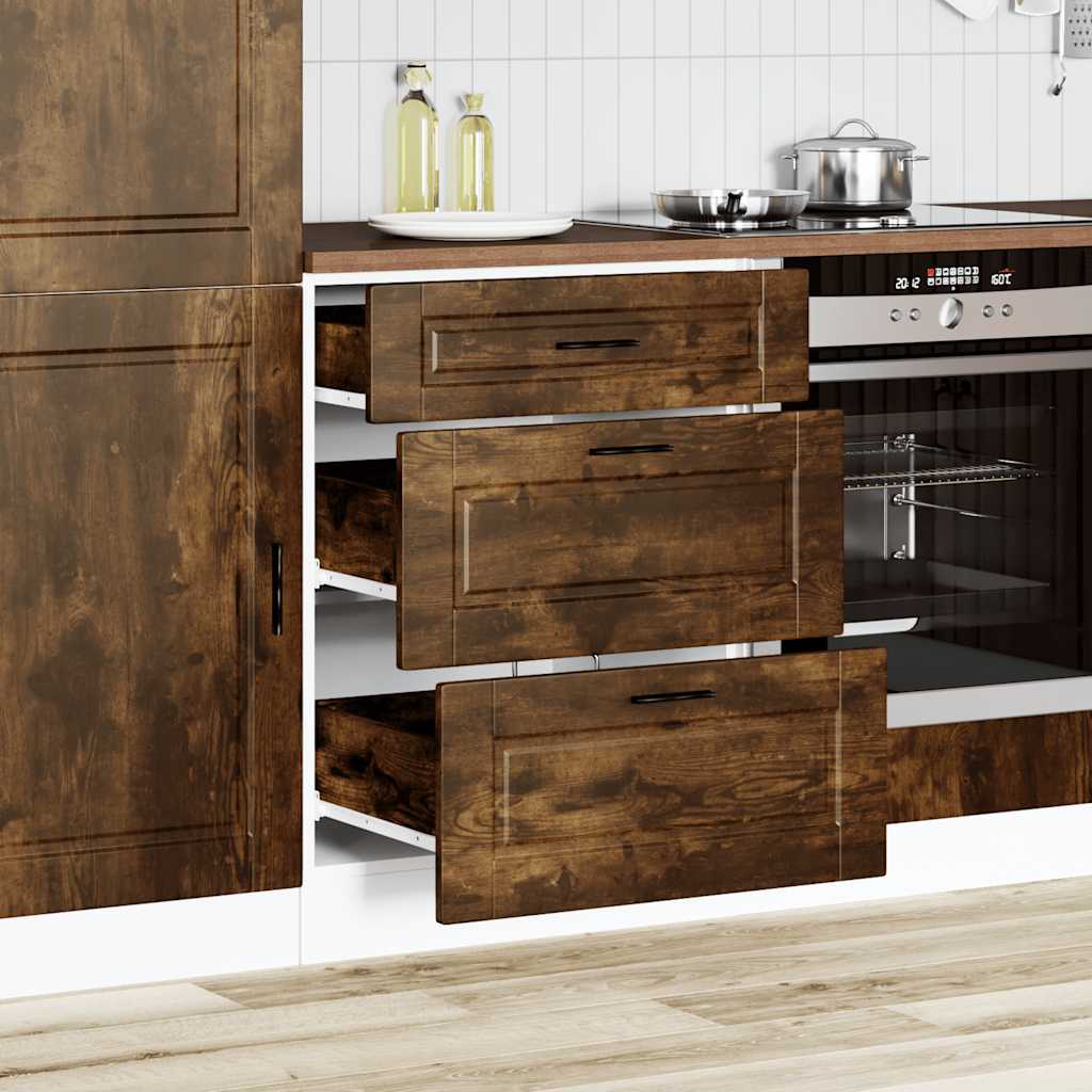 vidaXL Kitchen Base Cabinet Porto Smoked Oak Engineered Wood