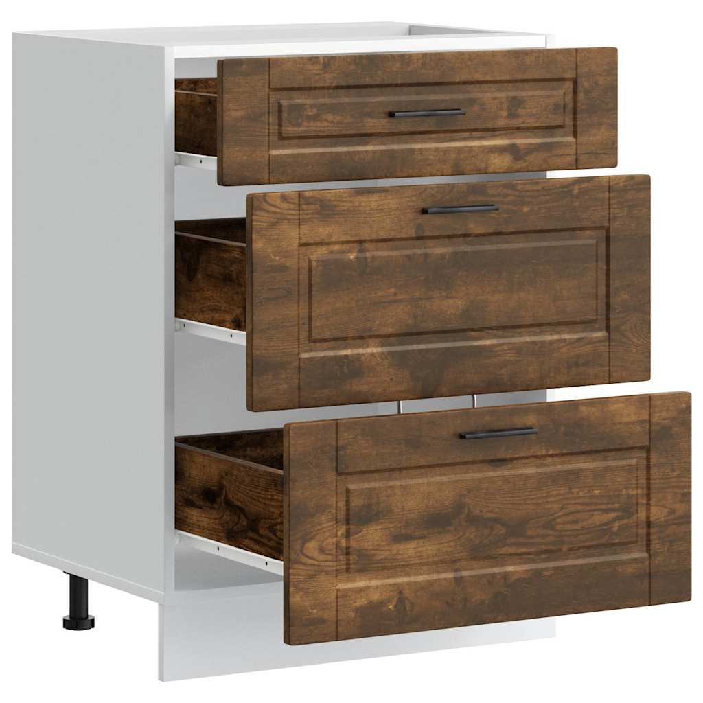 vidaXL Kitchen Base Cabinet Porto Smoked Oak Engineered Wood