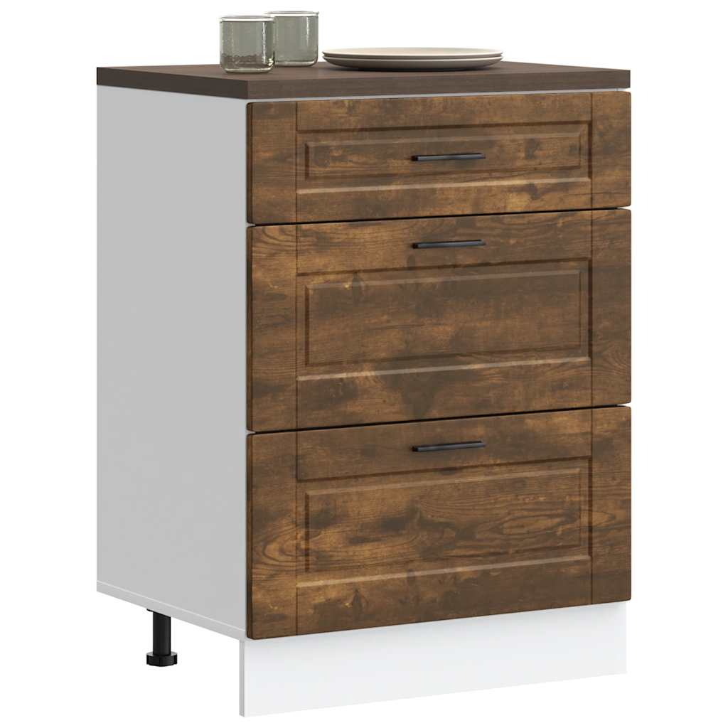 vidaXL Kitchen Base Cabinet Porto Smoked Oak Engineered Wood